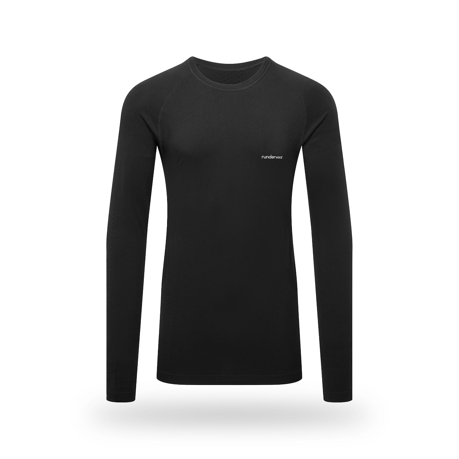 Camiseta térmica de manga larga de running para hombre - Negra