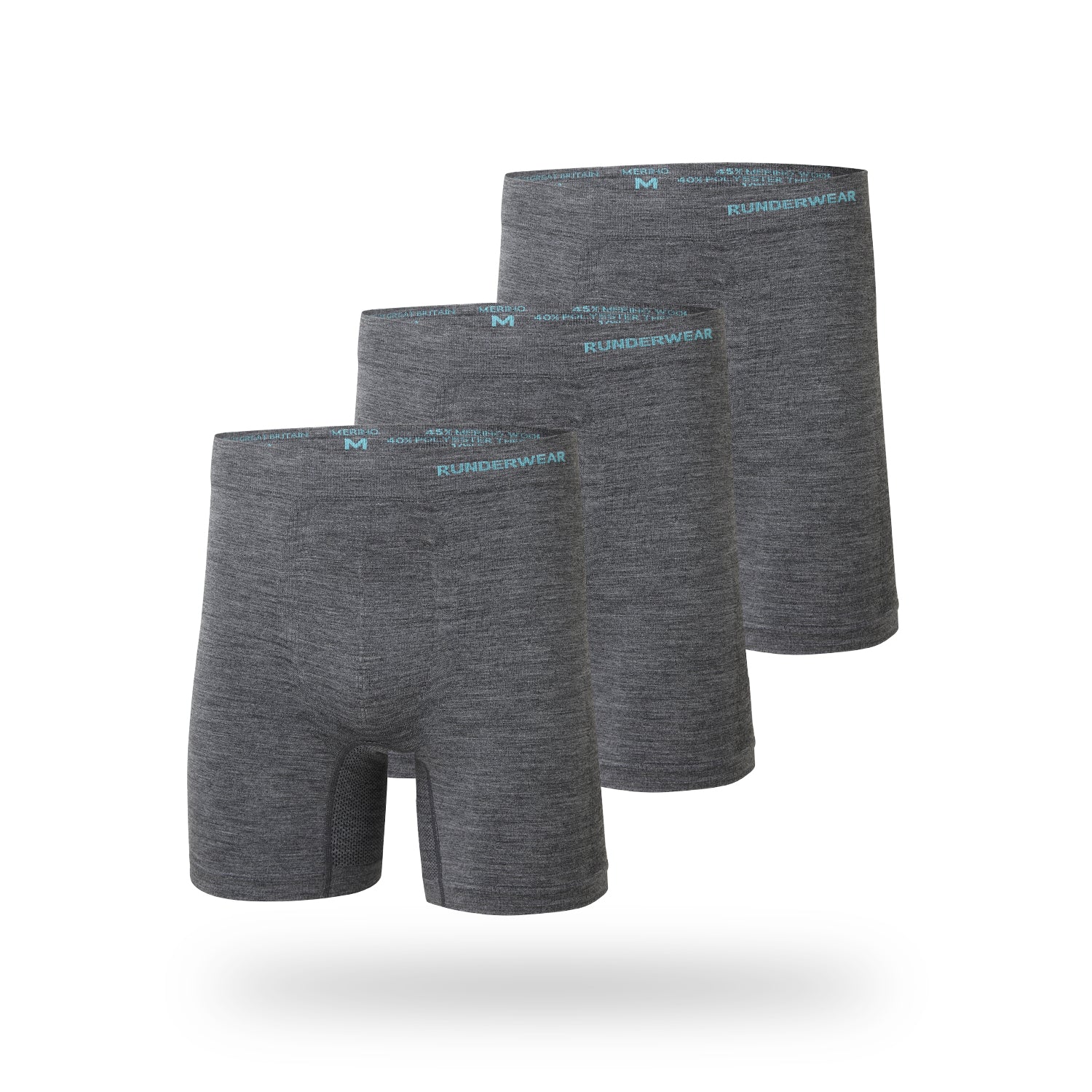 Bóxers de lana merina para hombre – gris (paquete de 3)