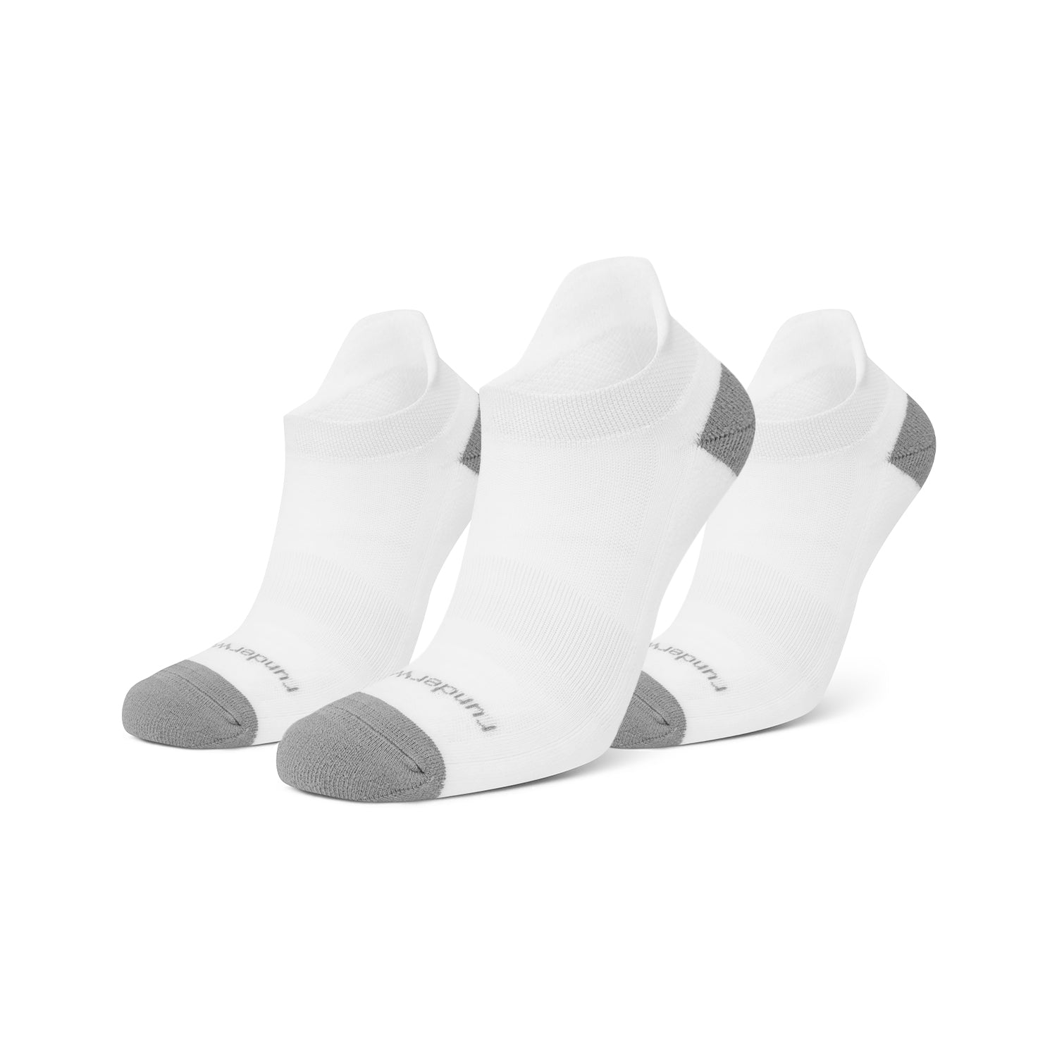 Calcetines Bajos Unisex Antiacné para Correr – Blanco/Gris (Paquete de 3)