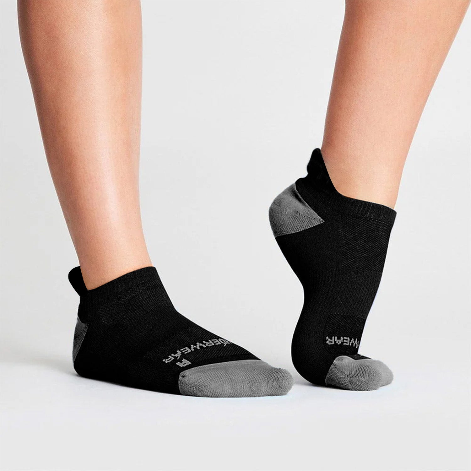 Calcetines de running bajos unisex antirozaduras - Negro/Gris