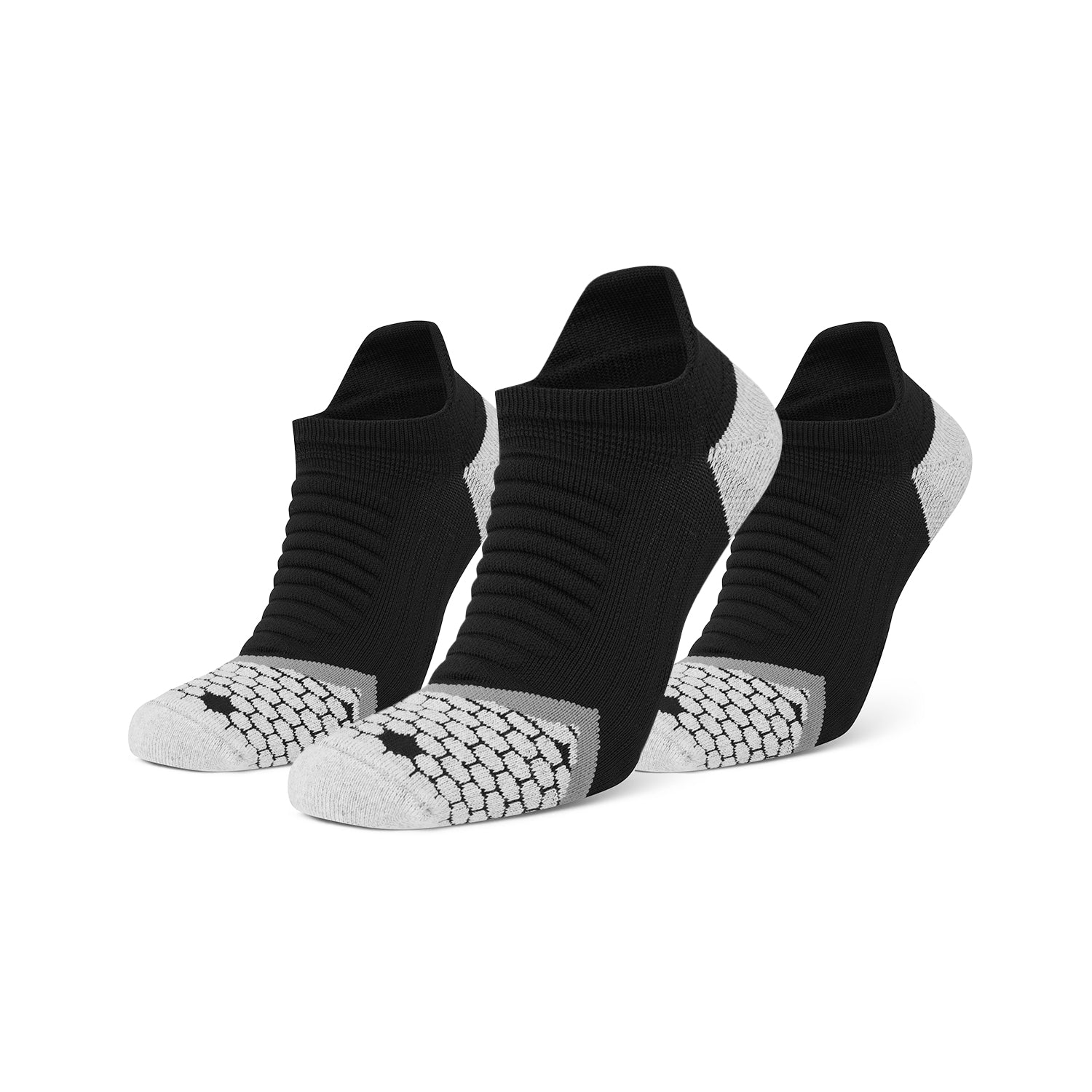 Unisex Cushioned Low Running Socks – Black/Grey (3-Pack)