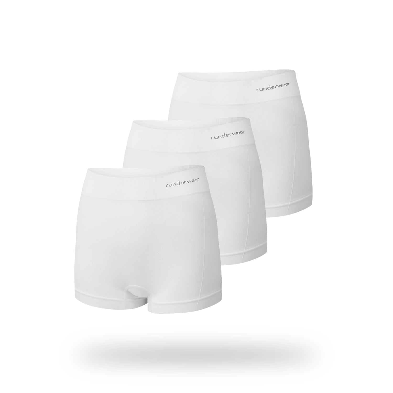 Pantalones cortos tipo boyshort para mujer – Blanco (Paquete de 3)