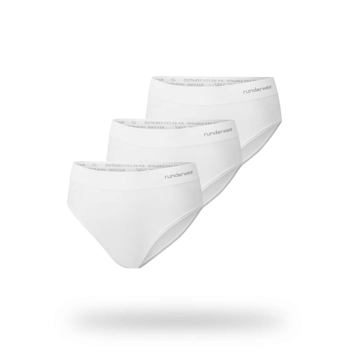 Women’s Running Hipster – White (3-Pack)