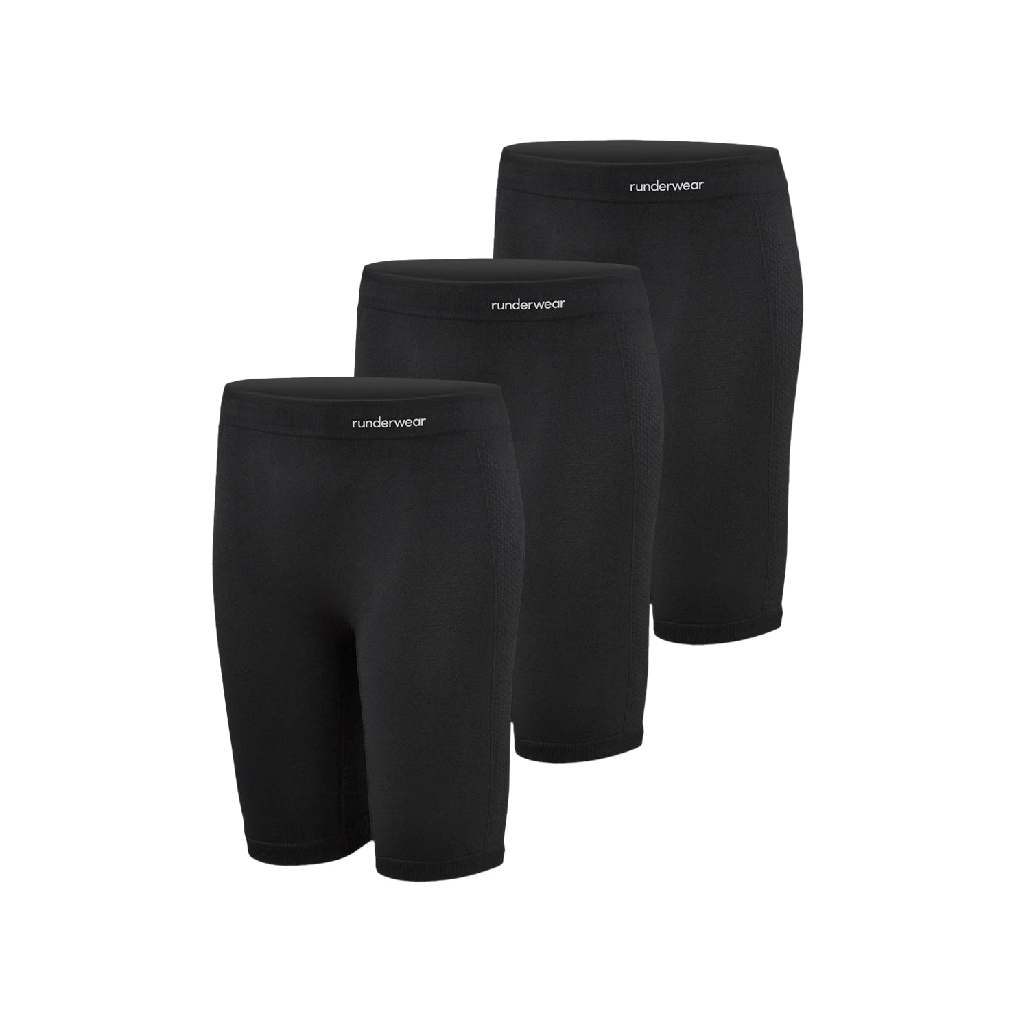 Women’s Running Long Boxer Shorts – Black (3-Pack)