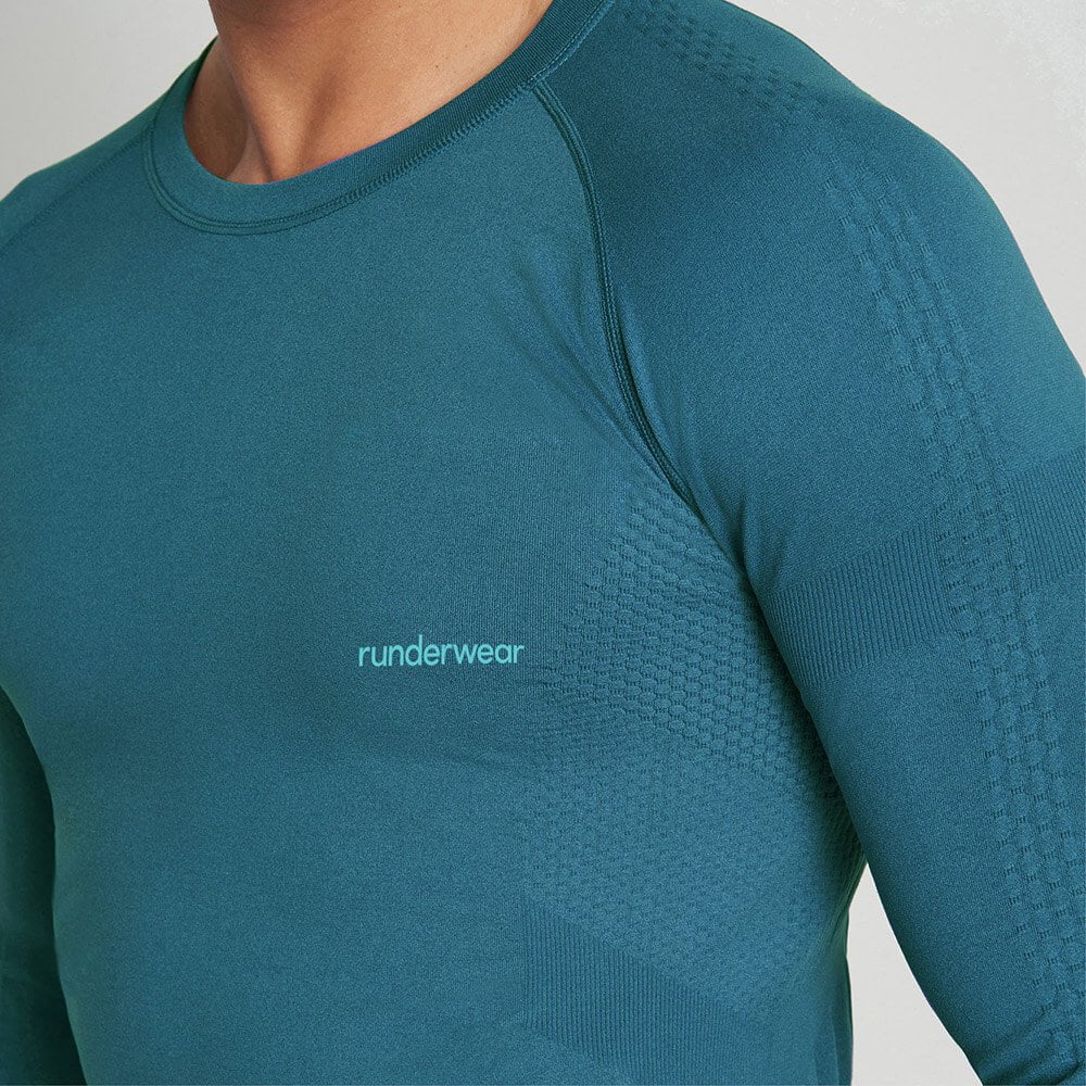 Camiseta térmica de running para hombre - Azul cerceta