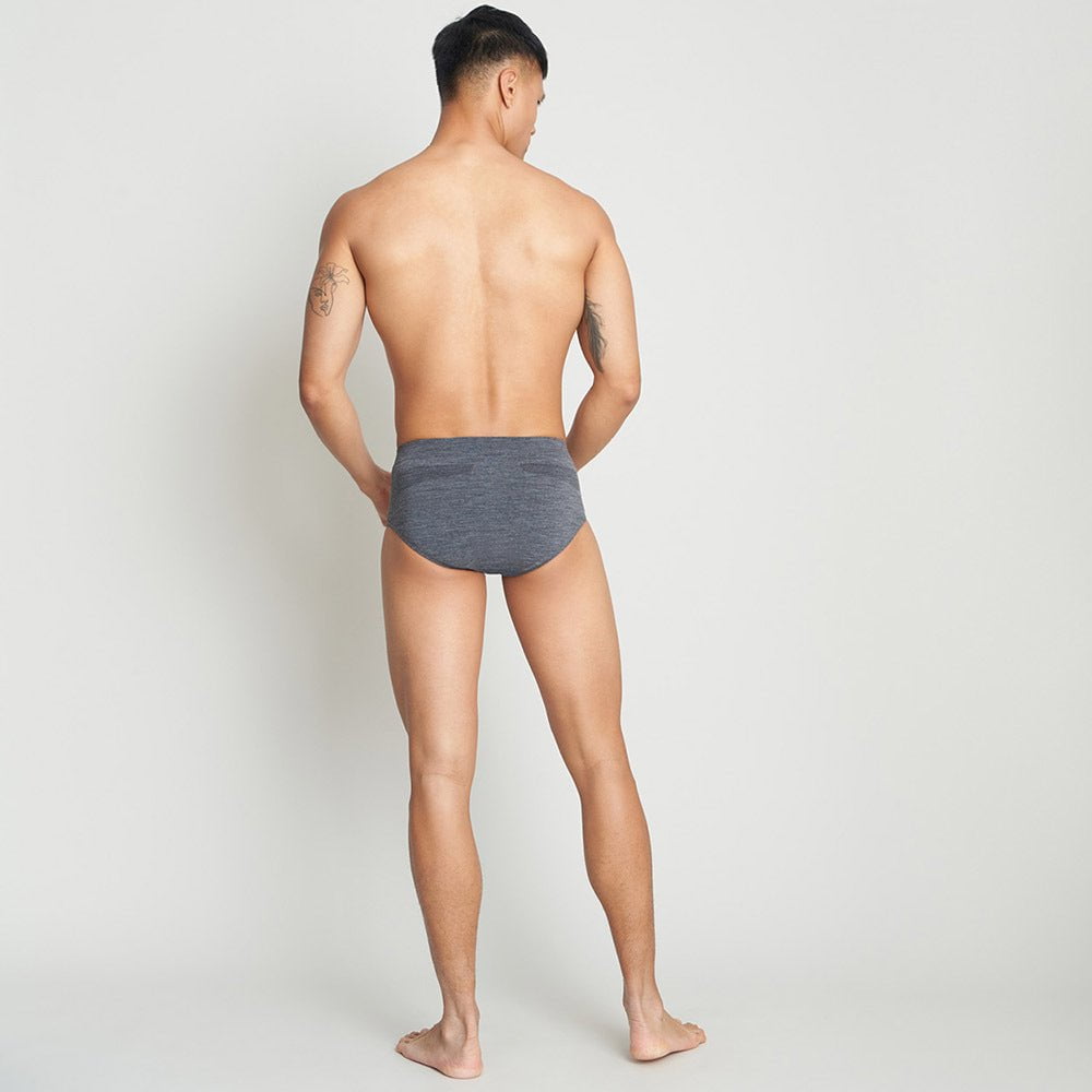 Calzoncillos de lana merina para correr de hombre - Gris