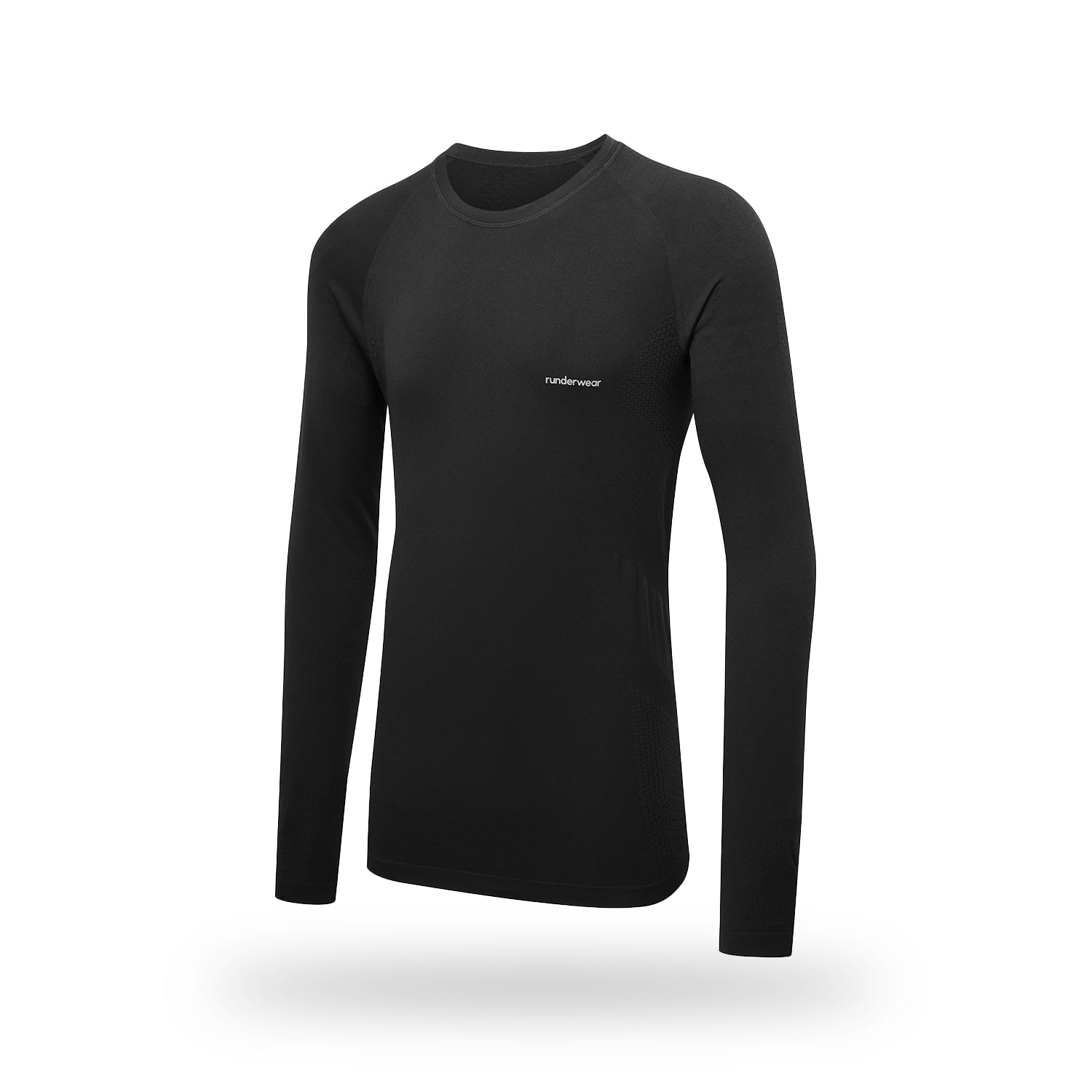 Camiseta térmica de manga larga de running para hombre - Negra