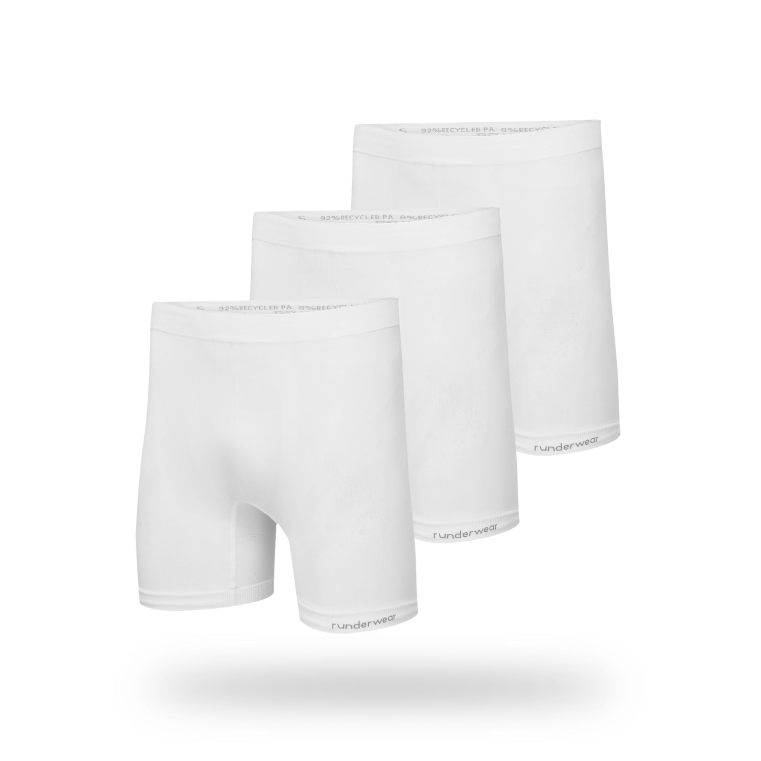 Bóxers de running para hombre – Blancos (Paquete de 3)