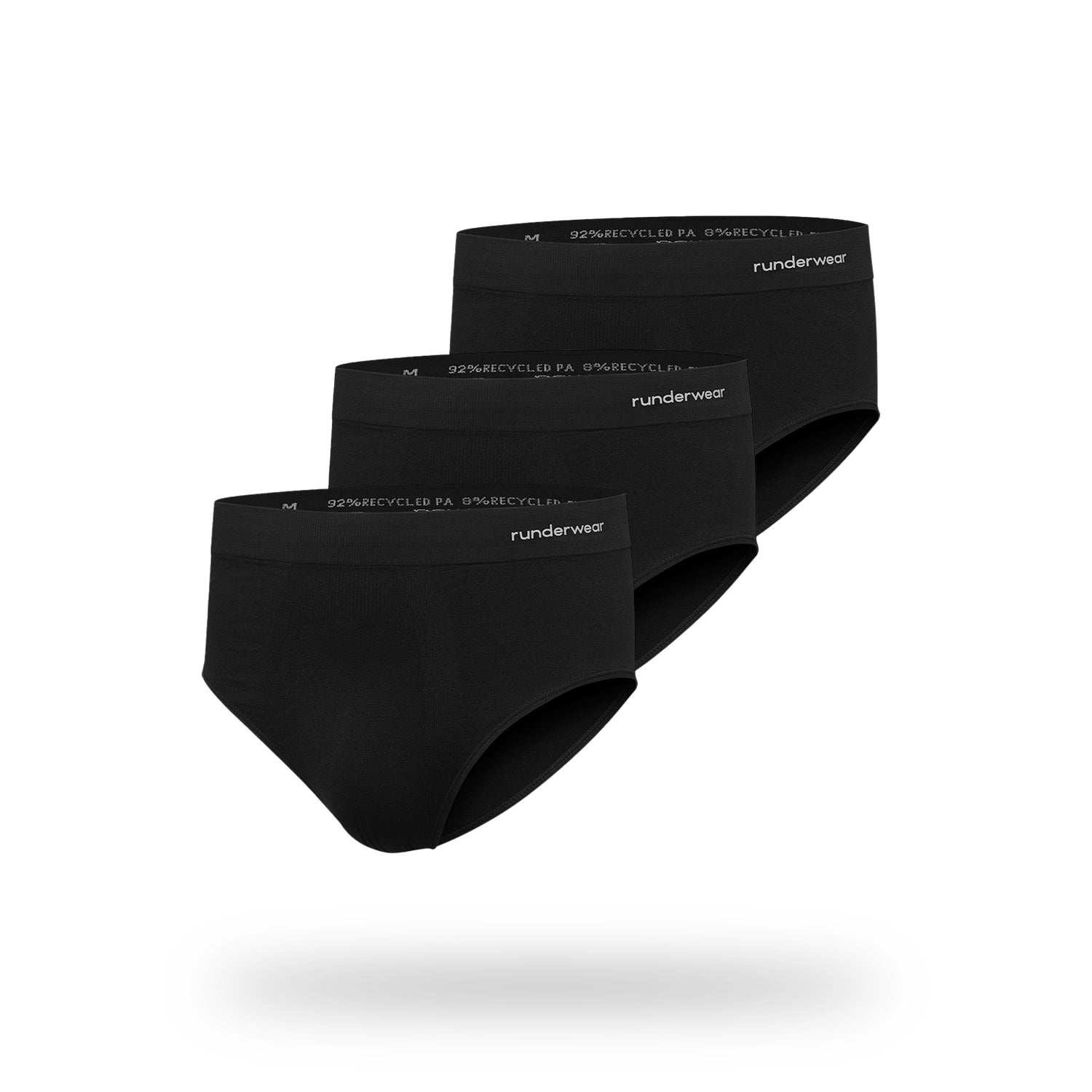 Calzoncillos de running para hombre – Negros (Paquete de 3)