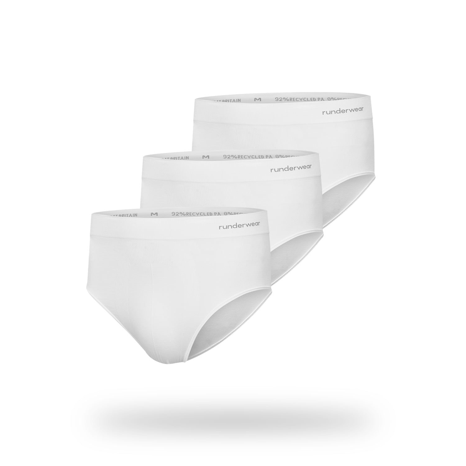 Bóxers de correr para hombre – Blancos (Paquete de 3)