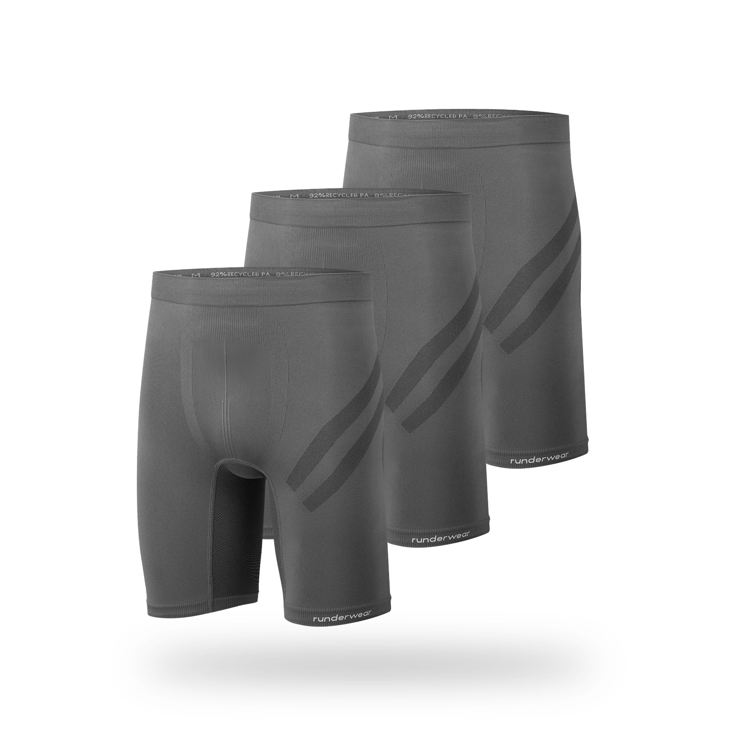 Bóxers Largos de Running para Hombre – Gris (Paquete de 3)