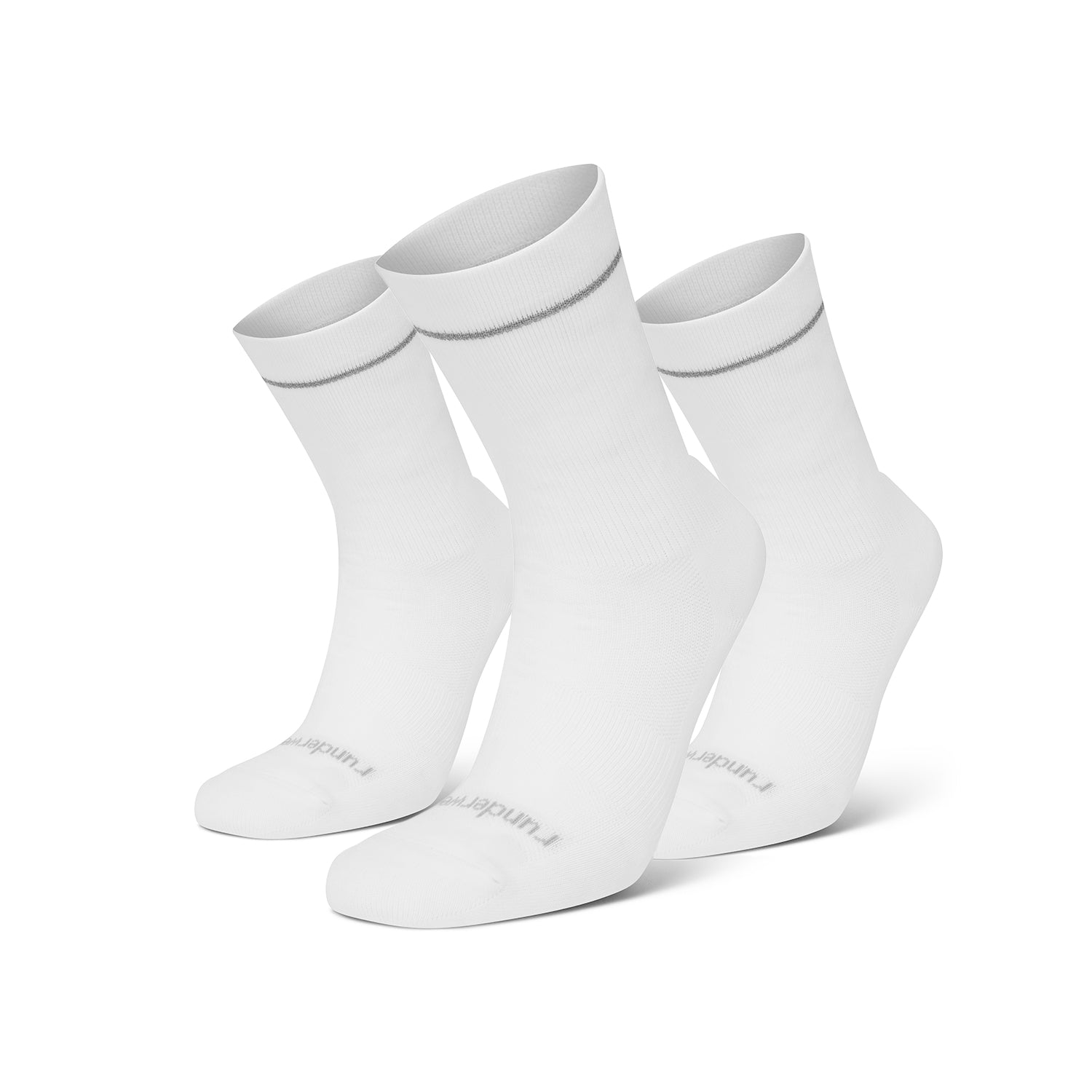 Calcetines altos de running unisex anti-ampollas – Blancos (3 pares)