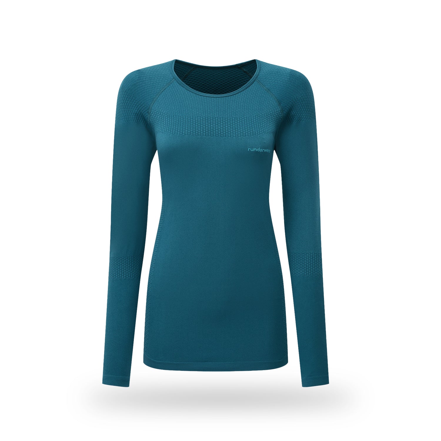 Top de capa base de running para mujer - Verde azulado