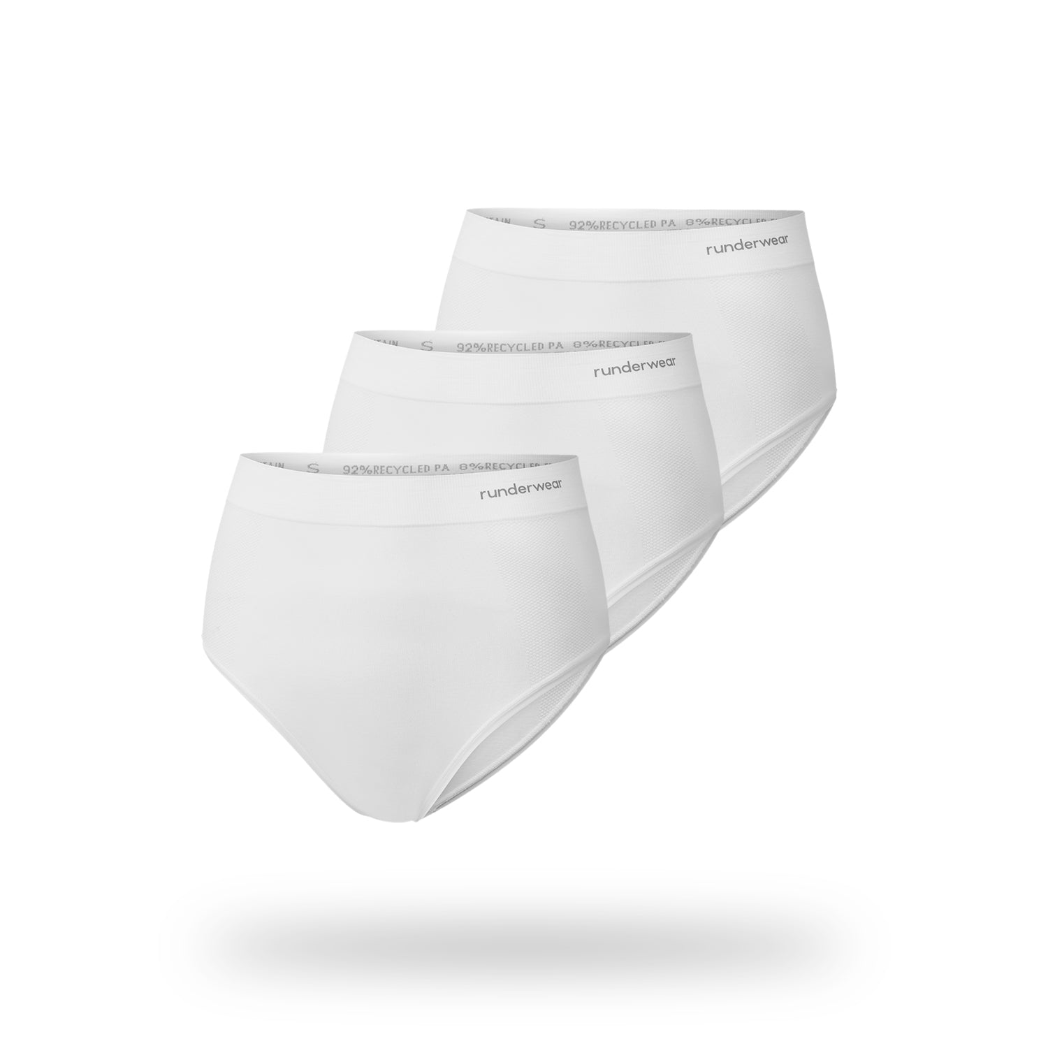 Calzoncillos de running para mujer - Blancos (Paquete de 3)
