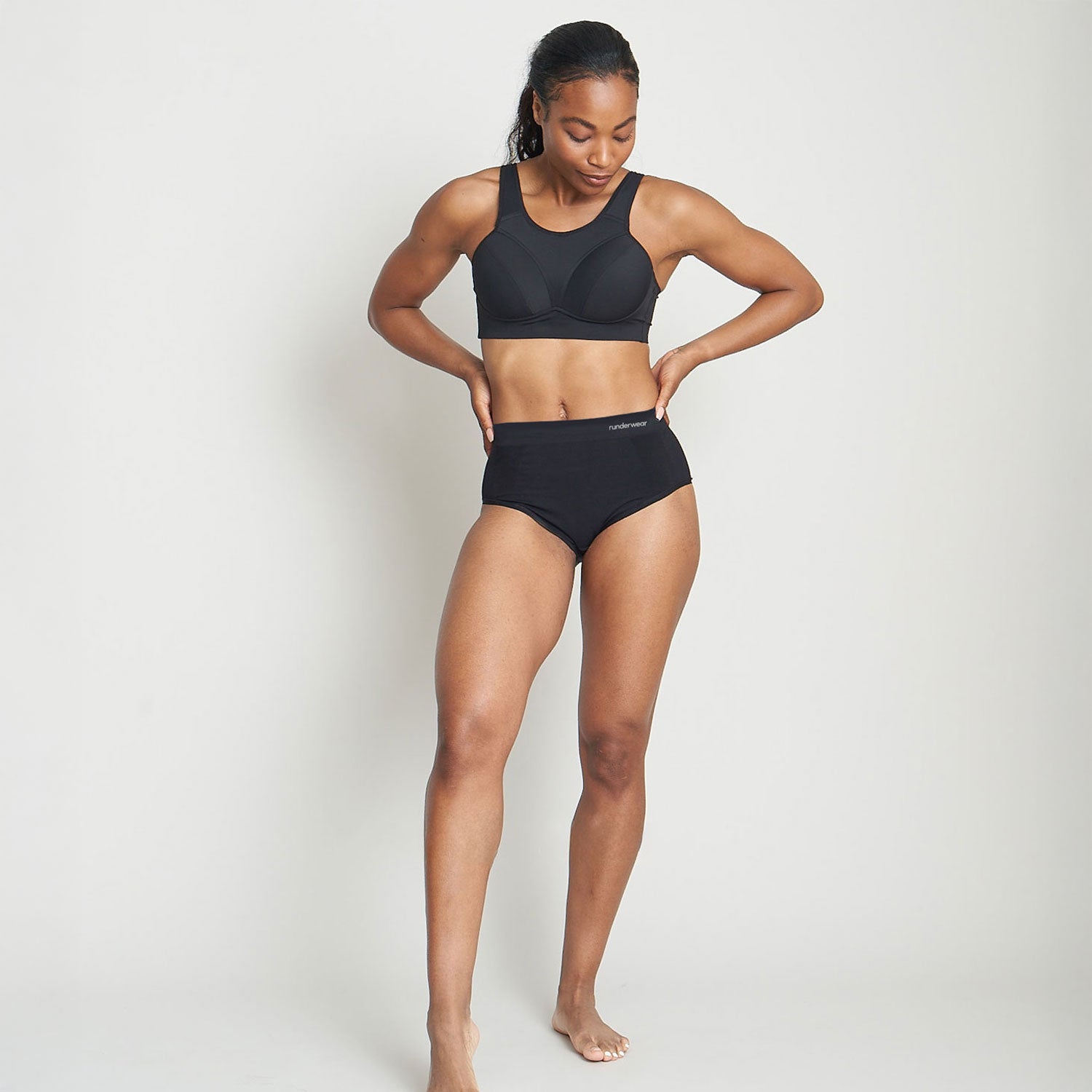 Bragas de running para mujer – Negro (Paquete de 3)