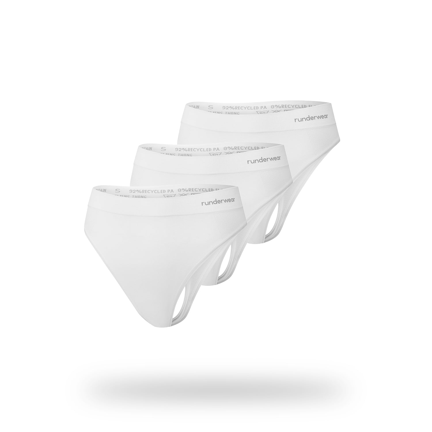 Tanga de running para mujer – Blanco (Paquete de 3)